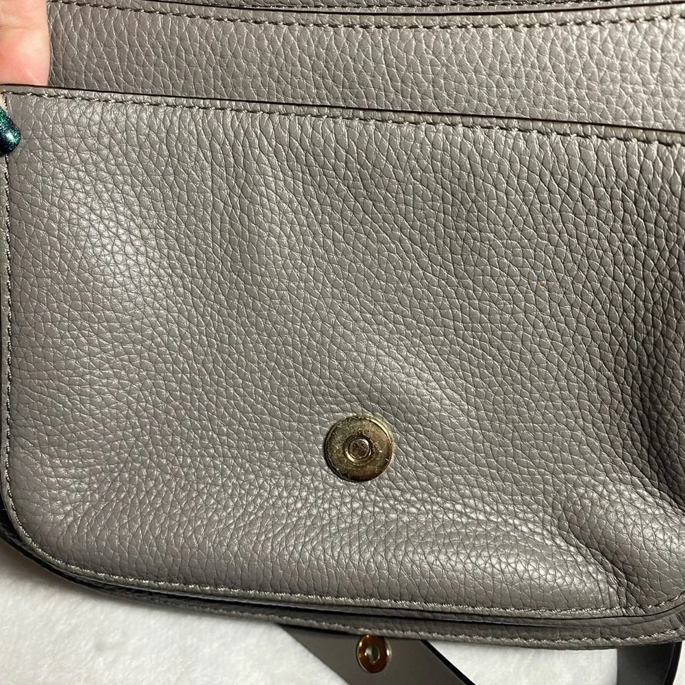 EUC Kate Spade Gray Leather Crossbody - Picture 8 of 11